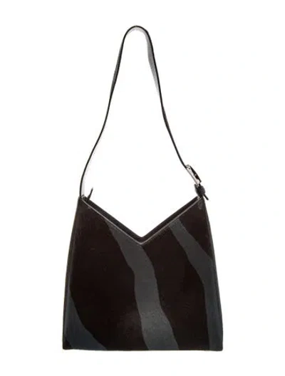 Pre-owned Ferragamo Gancini Shoulder Bag In Black