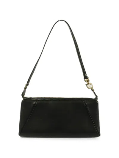 Pre-owned Ferragamo Gancini Shoulder Bag In Black