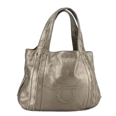 Pre-owned Ferragamo Gancini Shoulder Bag Leather Leather Bag () In Gold