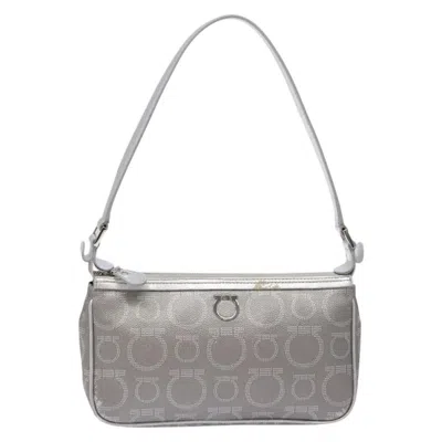 Pre-owned Ferragamo Gancini Shoulder Bag Leather Leather Bag () In Silver