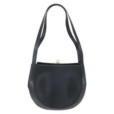 Pre-owned Ferragamo Gancini Shoulder Bag Leather Leather Shoulder Bag Bag () In Black