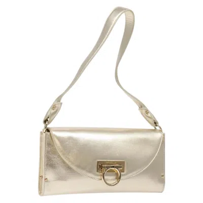 Pre-owned Ferragamo Gancini Shoulder Bag Leather Leather Shoulder Bag Bag () In Gold