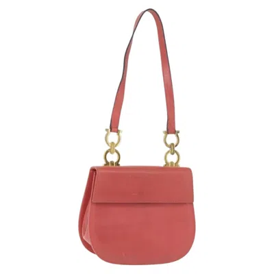 Pre-owned Ferragamo Gancini Shoulder Bag Leather Leather Shoulder Bag Bag () In Pink