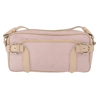 Pre-owned Ferragamo Gancini Shoulder Bag Leather Leather Shoulder Bag Bag () In Pink