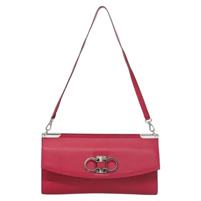 Pre-owned Ferragamo Gancini Shoulder Bag Leather Leather Shoulder Bag Bag () In Pink