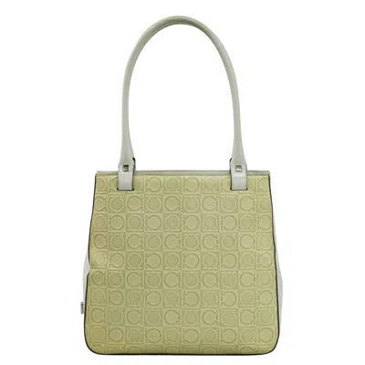 Pre-owned Ferragamo Gancini Shoulder Bag Leather Leather Shoulder Bag Bag () In Sand