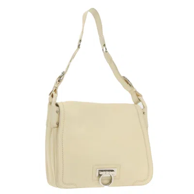 Pre-owned Ferragamo Gancini Shoulder Bag Leather Leather Shoulder Bag Bag () In Sand