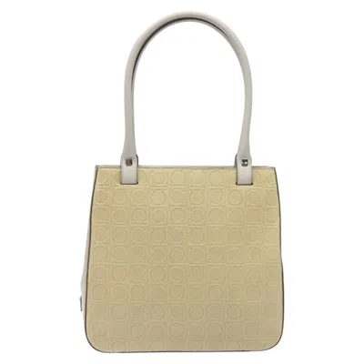 Pre-owned Ferragamo Gancini Shoulder Bag Leather Leather Shoulder Bag Bag () In Sand