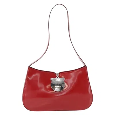 Pre-owned Ferragamo Gancini Shoulder Bag Leather Patent_leather Shoulder Bag Bag () In Red
