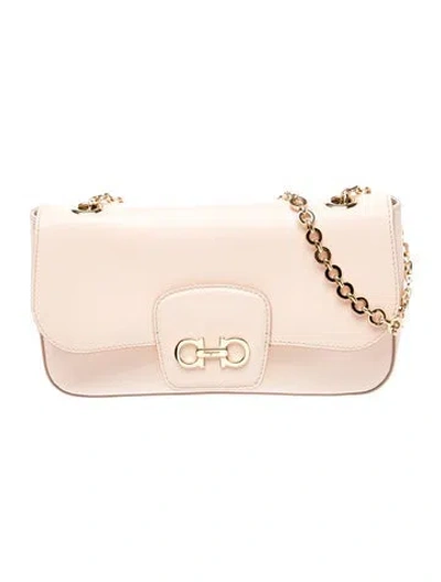 Pre-owned Ferragamo Gancini Shoulder Bag In Neutral