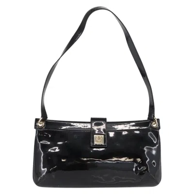 Pre-owned Ferragamo Gancini Shoulder Bag Patent Leather Patent_leather Shoulder Bag Bag () In Black
