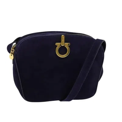 Pre-owned Ferragamo Gancini Shoulder Bag Suede Suede Shoulder Bag Bag () In Purple
