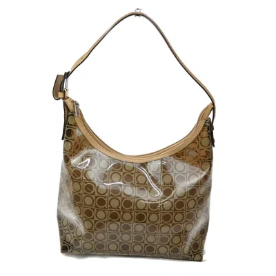 Pre-owned Ferragamo Gancini Shoulder Bag Vinyl Plastic Shoulder Bag Bag () In Brown