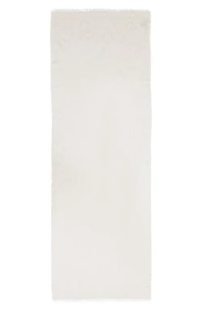Ferragamo Gancini Silk & Cashmere Fringe Scarf In Metallic