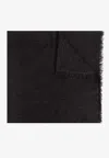 Ferragamo Gancini Silk And Cashmere Stole In Black