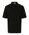 Ferragamo Gancini Silk-blend Polo Shirt In Black