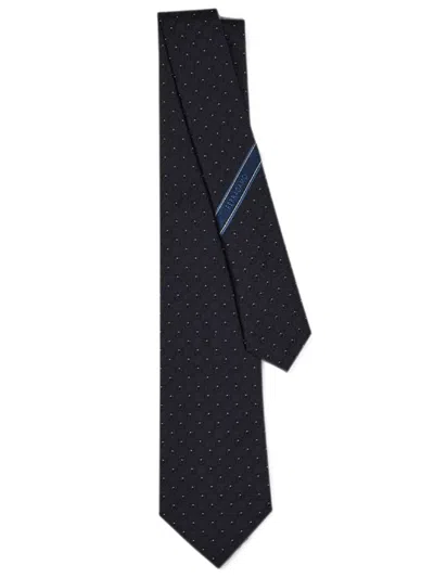 Ferragamo Gancini Silk Jacquard Tie In Green