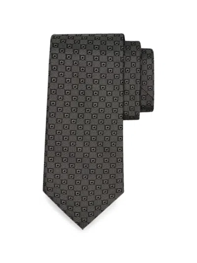Ferragamo Gancini Silk Jacquard Tie In Multi