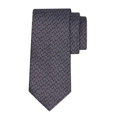 Ferragamo Gancini Silk Jacquard Tie In Orange