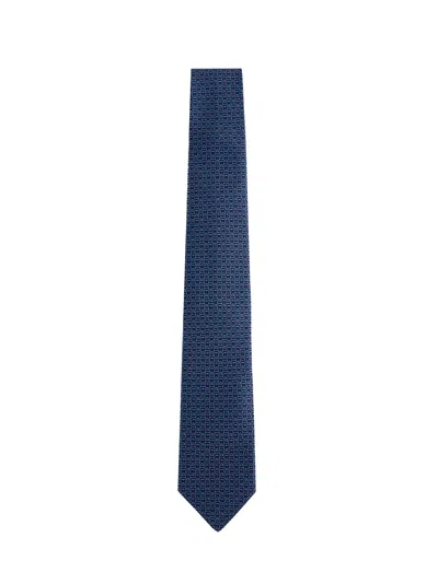 Ferragamo Gancini Silk Tie By  In Blue
