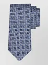 Ferragamo Gancini Silk Tie Geometric Pattern
