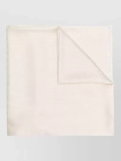 Ferragamo Gancini Silk Wool Square Stole In Neutral