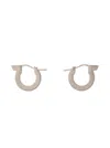 Ferragamo 'gancini' Silver Tone Earrings In Grey