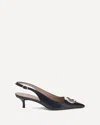 Ferragamo Gancini Slingback Pumps In Black