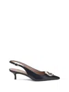 Ferragamo Deccollet Sara In Leather With Gancini Detail In Black