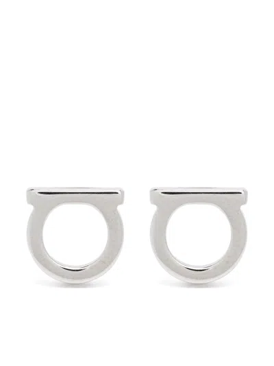 Ferragamo Gancini Small Earrings In Silver