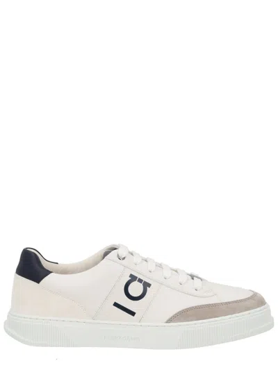 Ferragamo Black Logo Gancini Sneakers