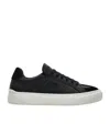Ferragamo Low Top Sneaker With Gancini Ornament In Black