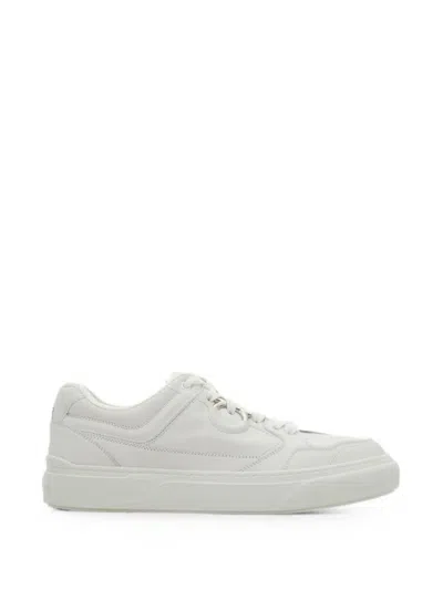 Ferragamo Leather Lace-up Sneakers In Red