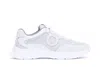 Ferragamo Sneakers Bay Man Bianche In Pelle E Rete Uomo In White