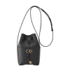 Ferragamo Gancini Soft Bucket Bag In Black