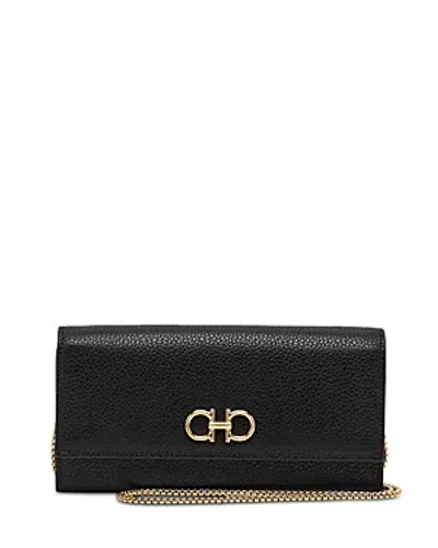 FERRAGAMO GANCINI SOFT WALLET ON CHAIN