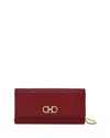 Ferragamo Gancini Soft Wallet On Chain In Orange