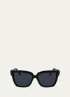 Ferragamo Gancini Square Acetate Sunglasses In 001 Black