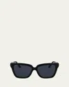 Ferragamo Gancini Square Acetate Sunglasses In Black