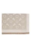 Ferragamo Gancini Square Stole In Sand