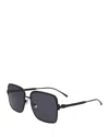 Ferragamo Gancini Square Sunglasses, 57mm In Matte Black