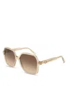 Ferragamo Frame Sunglasses In Transparent Beige