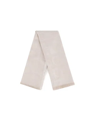 Ferragamo Gancini Stole Scarf In White