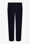 Ferragamo Wool Tailored Trousers Straight Leg In Navy