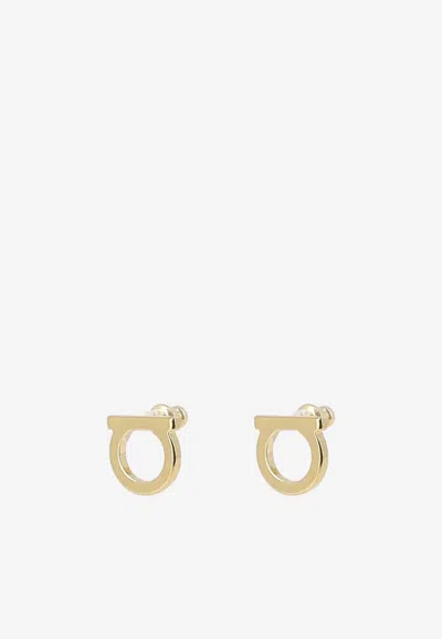Ferragamo Gancini Stud Earrings In Gold