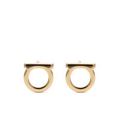 Ferragamo Gancini Stud Earrings In Gold