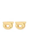 Ferragamo Geometric Stud Earrings Polished Finish In Gold