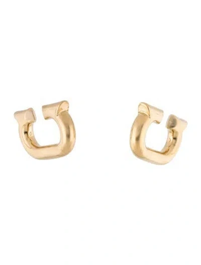 Pre-owned Ferragamo Gancini Stud Earrings In Multi