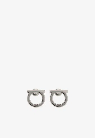 Ferragamo Gancini Stud Earrings In Metallic