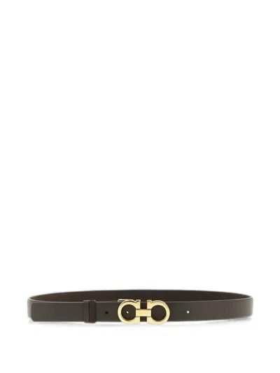 Ferragamo Gancini Reversible Belt In Green